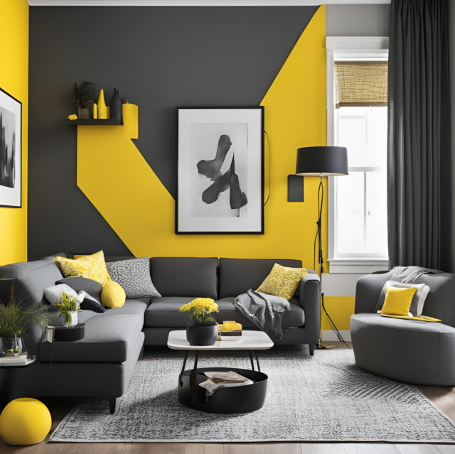 Charcoal Gray and Bright Yellow